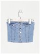 Denim top with buttons azul (S-M-L)