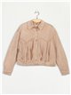 Faux suede jacket with fringing light-tan (M-XXL)