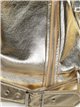 Metallic thread faux leather biker jacket golden (S-XL)