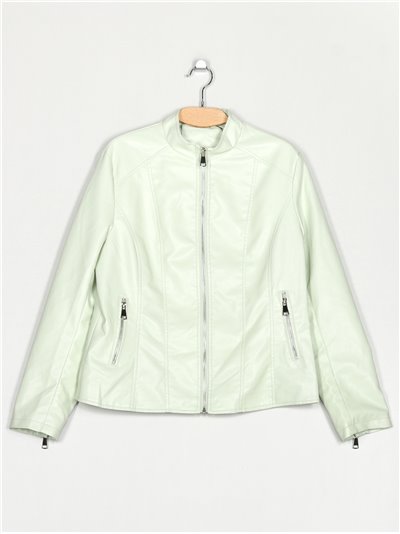 Faux leather jacket fruit-green (40-48)