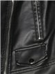 Faux leather biker jacket black (40-48)