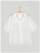 Die-cut embroidered shirt blanco (M-XXL)