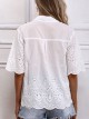 Die-cut embroidered shirt blanco (M-XXL)