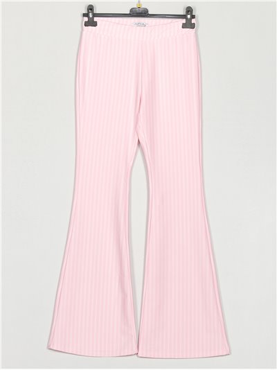 Pantalón flare rayas rosa