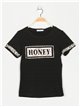 Camiseta honey lentejuelas negro