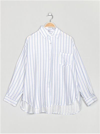 Oversized striped shirt azul-claro