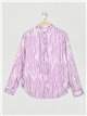 Zebra print satin shirt lila