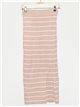 Striped knit top + skirt 2 sets camel