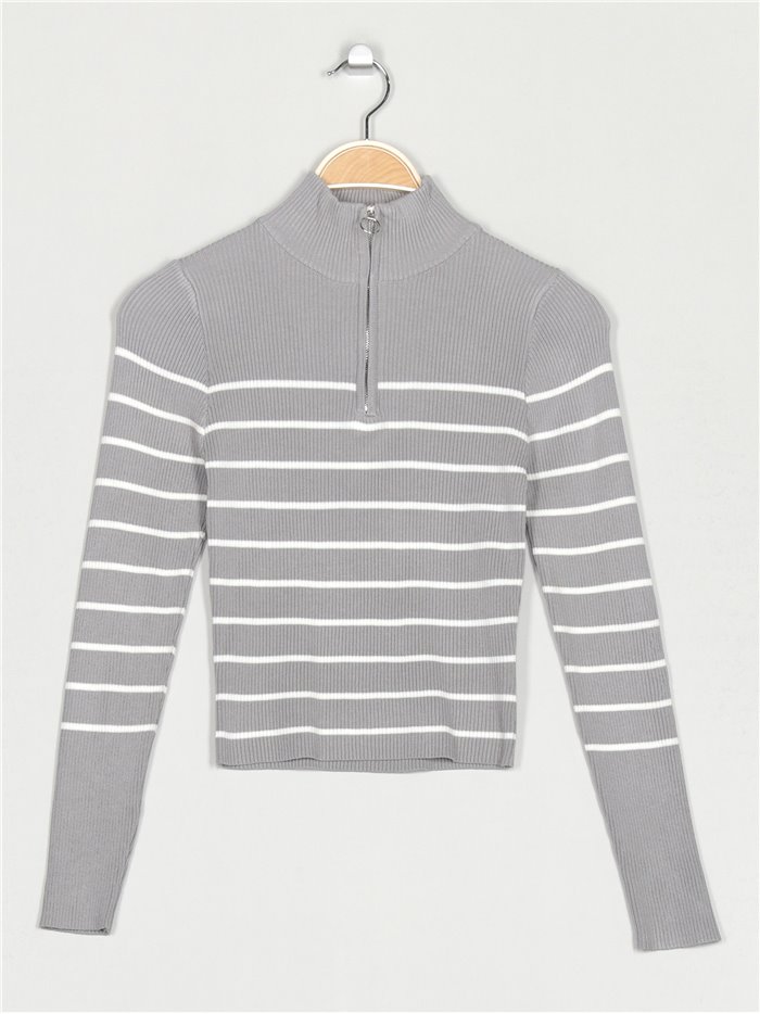 Striped sweater gris