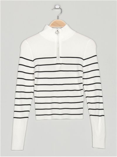 Striped sweater blanco
