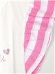 Slogan t-shirt with ruffle trims rosa
