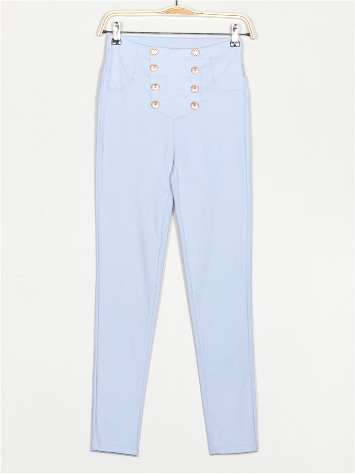 High waist superskinny trousers azul-claro