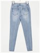 High waist jeans with rhinestone azul (XS-S-M-L)