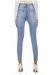 High waist jeans with rhinestone azul (XS-S-M-L)