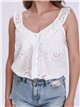 Die-cut embroidered top blanco (S-M-L)