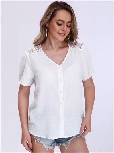Plumeti shirt with guipure (M-L-XL)