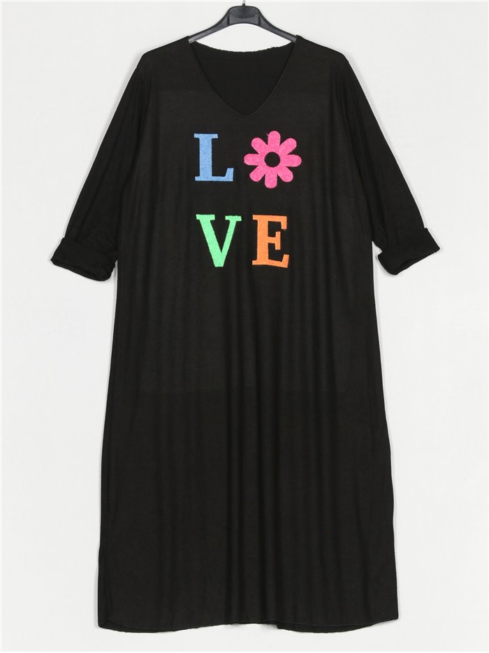 Love maxi knit dress negro