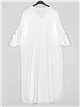 Plus size V-neck dress blanco