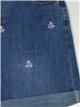 High waist embroidered denim shorts azul (S-XXL)