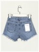 High waist beaded denim shorts azul (XS-XL)