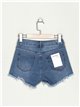 High waist beaded denim shorts azul (XS-XXL)