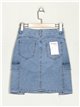 Denim skirt with pockets azul (XS-XXL)