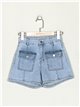High waist denim shorts azul-claro (XS-XL)
