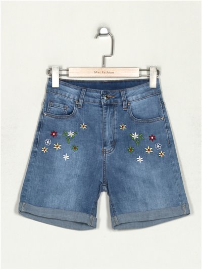 Embroidered bermuda shorts azul (36-46)
