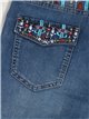 Embroidered denim shorts azul (XS-XXL)