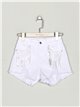 Ripped denim shorts with rhinestone blanco (XS-XL)