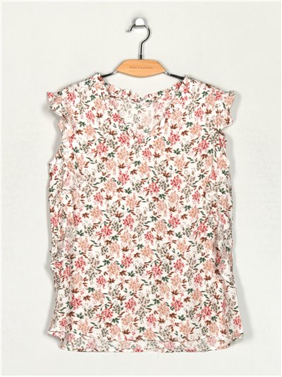 Flowing floral blouse (M-XL)