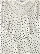Polka dot blouse with ruffle trims (M-2XL)
