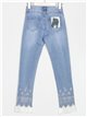 Jeans bordado encaje azul (36-46)