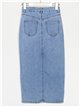 Midi denim skirt with a vent azul (XS-XL)
