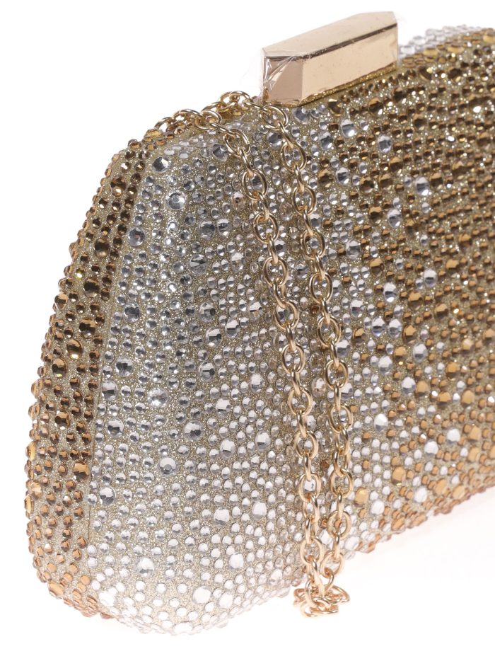 Clutch fiesta pedrería oro-claro