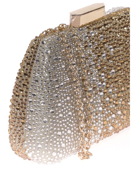 Clutch fiesta pedrería oro-claro