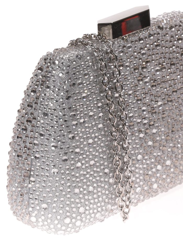 Clutch fiesta pedrería plata