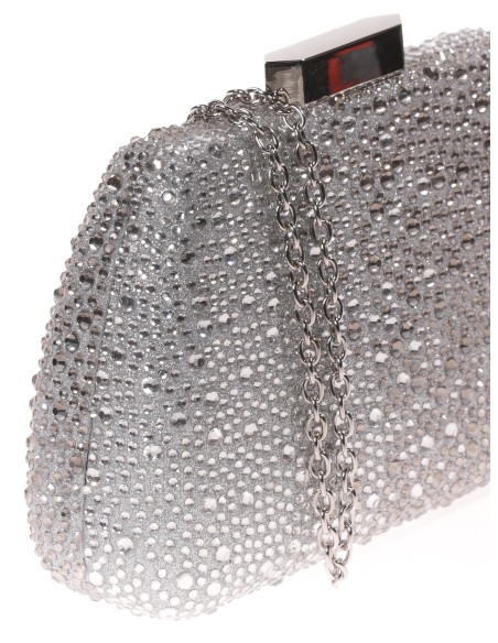 Clutch fiesta pedrería plata