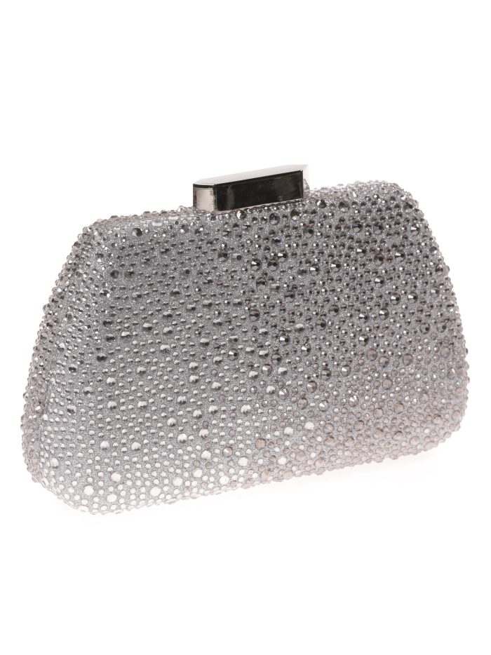 Clutch fiesta pedrería plata