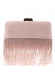Fringed suede effect clutch rosa