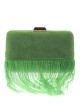 Clutch fiesta antelina flecos verde