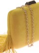 Clutch fiesta antelina flecos mostaza