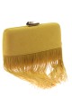 Clutch fiesta antelina flecos mostaza