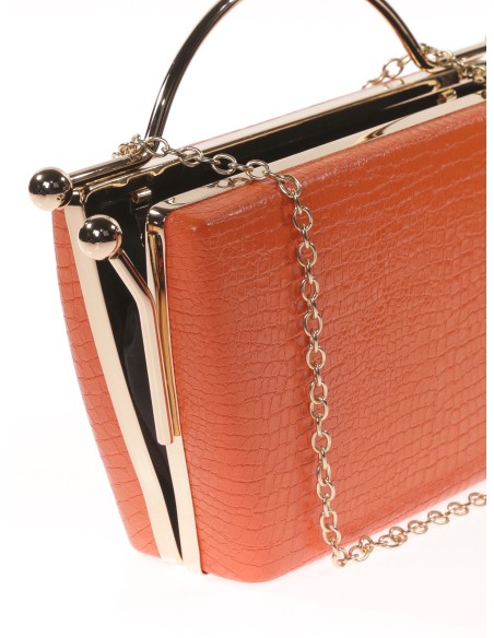 Clutch fiesta estampado coco naranja