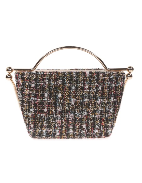 Clutch fiesta tweed negro