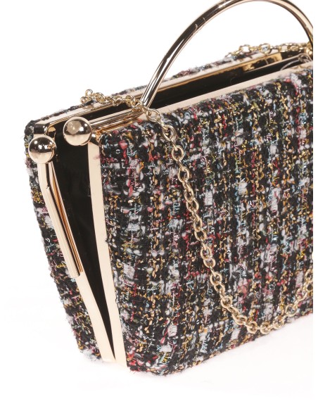 Clutch fiesta tweed negro