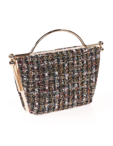 Clutch fiesta tweed negro