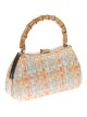 Clutch fiesta rafia asa bambú multi-verde