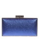 Shiny fabric clutch azulon