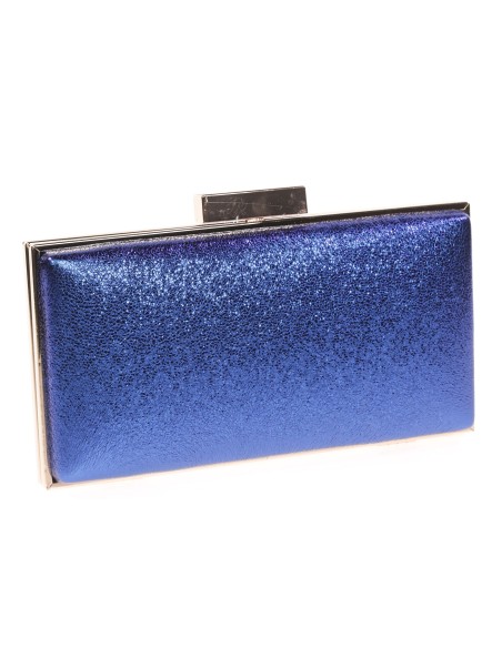 Shiny fabric clutch azulon
